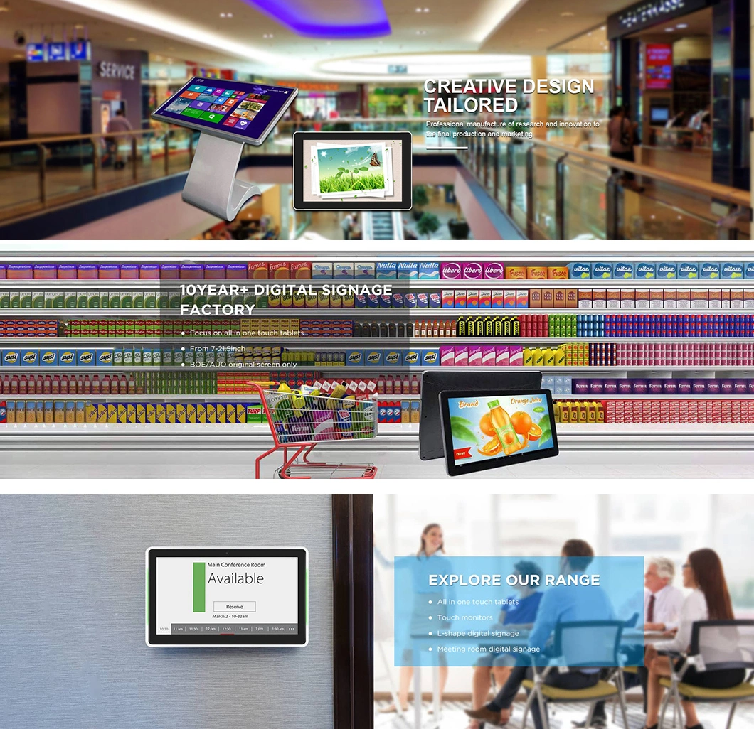 32 43 49 50 55 65 Inch Shopping Mall Indoor WiFi USB Android Vertical Floor Stand Infrared Capacitive IR Pcap Touch Screen LCD Advertising Kiosk Digital Signage